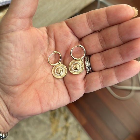 Elizabeth Stone gold earrings NWOT - Picture 2 of 5